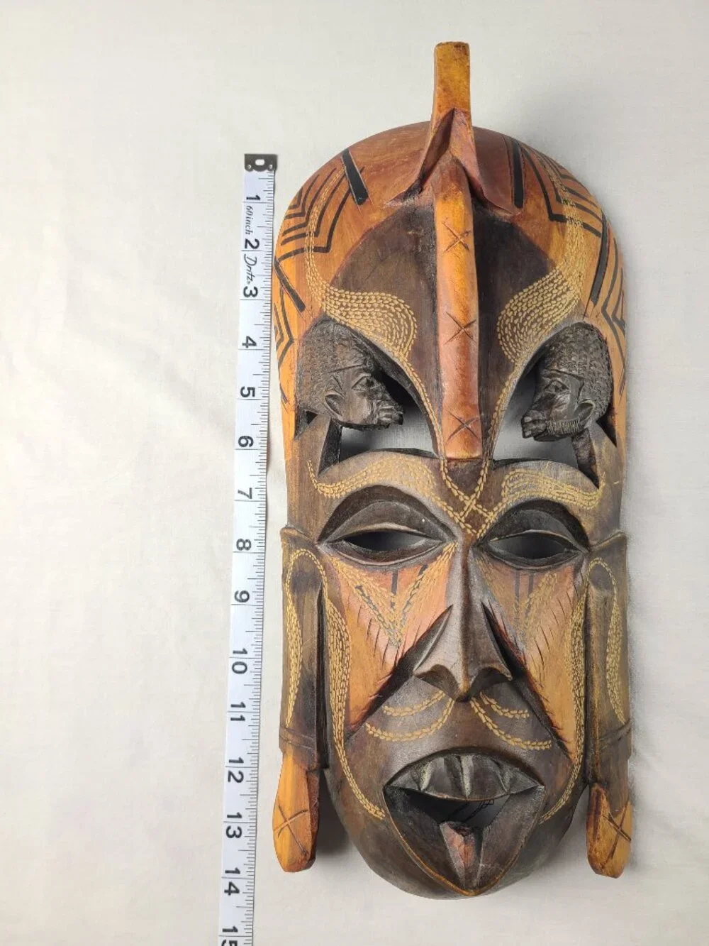 Artisan Jambo Kenya Carved African Tribal Mask Wooden Wall Décor
